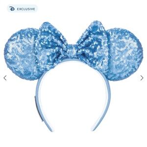 Disney Parks x Loungefly Blue Sequin Mickey Minnie Ear Headband